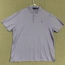 Polo Ralph Lauren Shirt Mens XL Short Sleeve Striped Purple Logo Pony So... - £9.58 GBP
