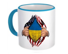 Ukraine : Gift Mug Flag USA American Chest Ukrainian Expat Country - £12.71 GBP