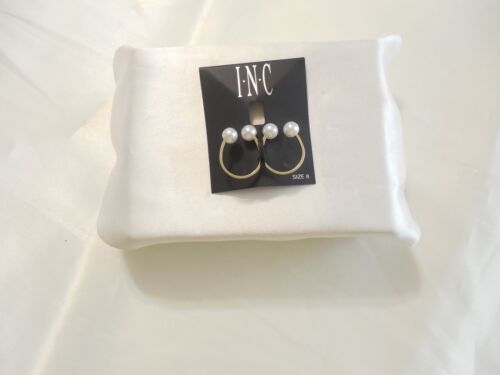 Primary image for INC International Concepts size 8 Gold-Tone Sim. Pearl Double-Finger Ring C601