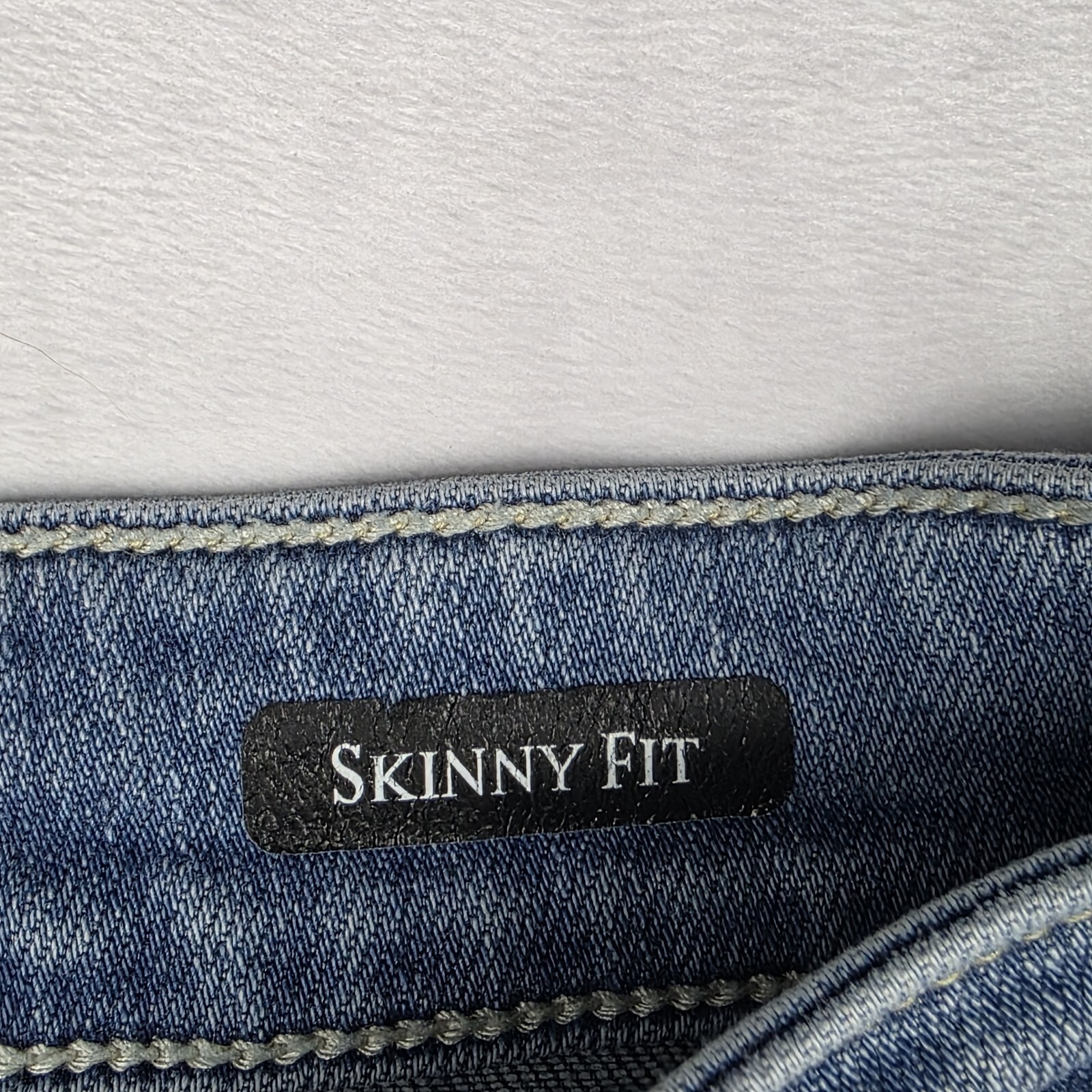 Judy Blue Jeans Womens Size 13/31 Skinny Fit Bleach Splatter Raw Hem Blue Denim Item image 5