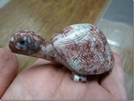 (Y-TUR-LA-405) Large Red Spotted Tortoise Turtle Gemstone Carving Soapstone Peru - £16.81 GBP