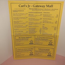 Vintage Carl&#39;s Jr Fast Food Menu &amp; Coupons 1994 New Store Salad Bar Portland, OR - £7.78 GBP