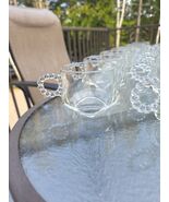Vintage Hazel Atlas Cups For Sip Snack Trays (15) Beaded Handles Clear G... - €21,21 EUR