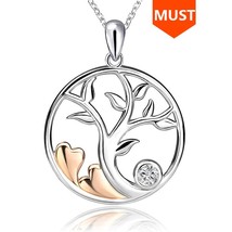 SG 925 sterling silver tree of life pendant necklace with Zirconia chain necklac - £28.16 GBP