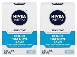 Nivea Men Sensitive Cooling Post Shave Balm 3.3 Fl Oz Pack of 2 No Alcohol - $352.01 MXN