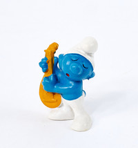 Smurf 2013 Mandolin Yellow Variant Smurf Figurine Music Instrument Peyo Vtg Rare - £19.88 GBP