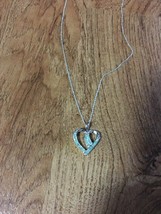 Malaika Sterling Silver Emerald and Diamond Heart Shaped Pendant - £35.45 GBP