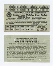 2 Municipal Railway of San Francisco Sunday and Holiday Tour Tickets  - £13.98 GBP