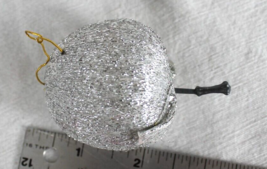 9 Silver Christmas Ornament Balls, Plastic Styrofoam wrapped in sparkling Silver - £7.55 GBP