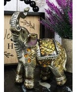 Ebros Bejeweled Mosaic Left Facing Feng Shui Elephant With Trunk Up Stat... - $464.13 MXN