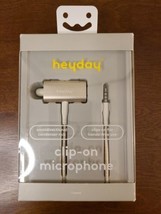 Heyday Clip-On Microphone 3.5mm Aux Cable White-New - $12.19