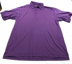 Donald Ross Tiger Embroidered Sleeve Mens Purple Striped Polo Shirt L - $12.83