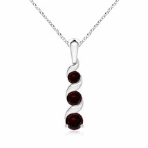 ANGARA 0.68 Ct A-Grade Round Garnet Three Stone Journey Pendant in 14K Gold - $395.10