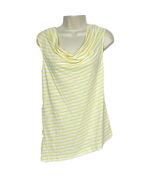 NWT Jones New York Asymmetrical Tank Top XS Yellow White Striped Draped ... - $20.53 CAD