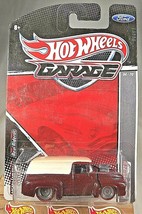 2010 Hot Wheels Garage-Ford 4/20 &#39;56 FORD Dark Red w/Real Riders RL Gray Steelie - £15.24 GBP