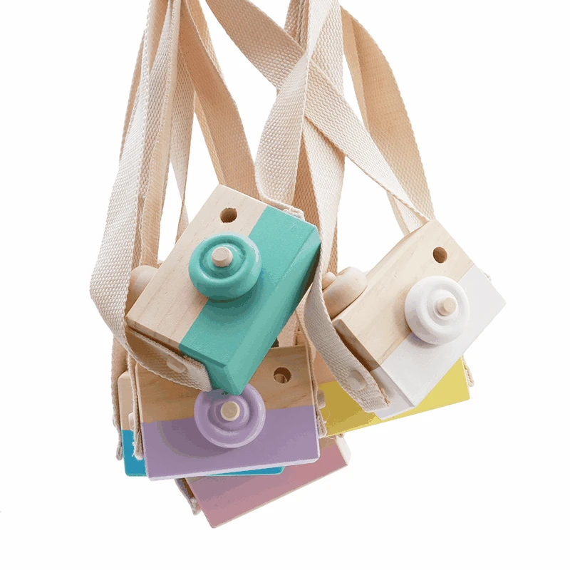 Cute Mini Wood Camera Toys Safe Natural Toy For Baby Children Fashion Clothing - £9.96 GBP+