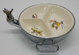 Vintage Farberware Divided Baby Warmer Metal Ceramic Oswald the Lucky Rabbit - £39.33 GBP