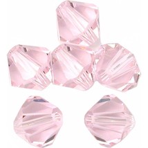 6 Rosaline Swarovski Crystal Beads Bicone 5301 8mm New - £14.47 GBP