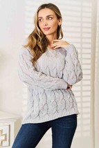 Woven Right Cable-Knit Hooded Sweater - £29.57 GBP