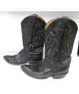 TONY LAMA BLACK LIZARD LEATHER BOOTS STYLE 8575 Distressed Vintage 10 D - £97.41 GBP