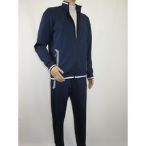 Men's Monte Carlo Turkey Jogging Suit 2pc Jump Set Stretchable 95209 Navy Blue image 2