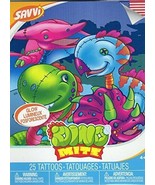 Dino Mite - Glow Temporary Tattoos - 25 Tattoos By Savvi - $9.46 CAD