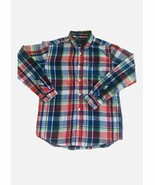Tommy Hilfiger Boys Cotton LS Button Up Maroon Plaid Dress Shirt Youth L... - $252.76 MXN
