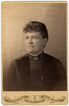 Circa 1880&#39;S Cabinet Card Lovely Older Woman In Dress Towne &amp; Elwell Troy, N.Y. - £7.52 GBP