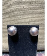 Vintage Silver Tone Earrings  Balls Stud 1/2”  ￼ Satin - £11.85 GBP