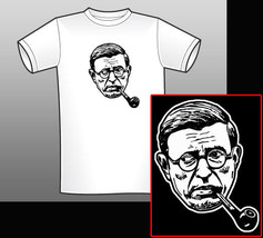 Jean-Paul Sartre T-Shirt Being and Nothingness Existentialism and Humanism - £13.32 GBP