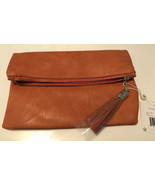NWT Shiraleah Orange Faux Leather Tulum Zip Fold Clutch Bag - €21,09 EUR