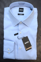 Hugo Boss Men&#39;s Joe Kent Easy Iron Regular Fit Cotton Dress Shirt 39 15.5 - £56.79 GBP