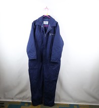 Vintage 70s Streetwear Mens 46 Distressed Quilted Work Mechanic Coveralls Blue - £63.42 GBP