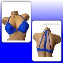 Victoria&#39;s Secret Very Sexy Blue Strappy Back Chantilly Lace Push Up Bra... - $59.99
