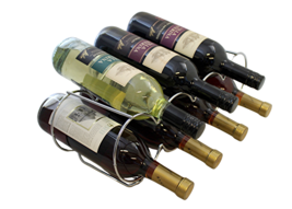 Chrome Stackable Wine Rack 7 Bottle Metal Countertop Holder for Kitchen Bar - $277.82 MXN