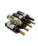 Chrome Stackable Wine Rack 7 Bottle Metal Countertop Holder for Kitchen Bar - €12,70 EUR