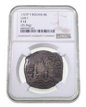 1727P Y Bolivia 8R Plateado Luis I Graduado Por NGC Como Fina 12 , Bonit... - £790.53 GBP