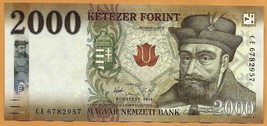 HUNGARY 2016 Very Fine  2000 Forint Banknote Paper Bill  P- 204a Revised Issue - £10.95 GBP