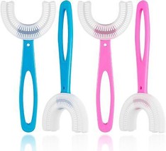 Kids U Shaped Toothbrush for 2-8 Years Old, 4 Pack Blue - £7.23 GBP