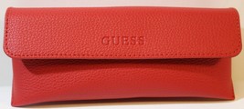 Genuine Guess Red Textured Glasses Case Great Condition - $11.96