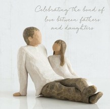 Father And Daughter Figure Sculpture Hand Painting Willow Tree By Susan Lordi - £90.06 GBP