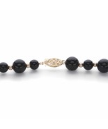 PalmBeach Jewelry Genuine Solid 10k Gold Black Onyx Round Beaded Bracele... - £118.32 GBP