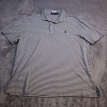 Polo Ralph Lauren Shirt Mens XL Gray Striped Performance Casual Golf Golfing  - £23.18 GBP
