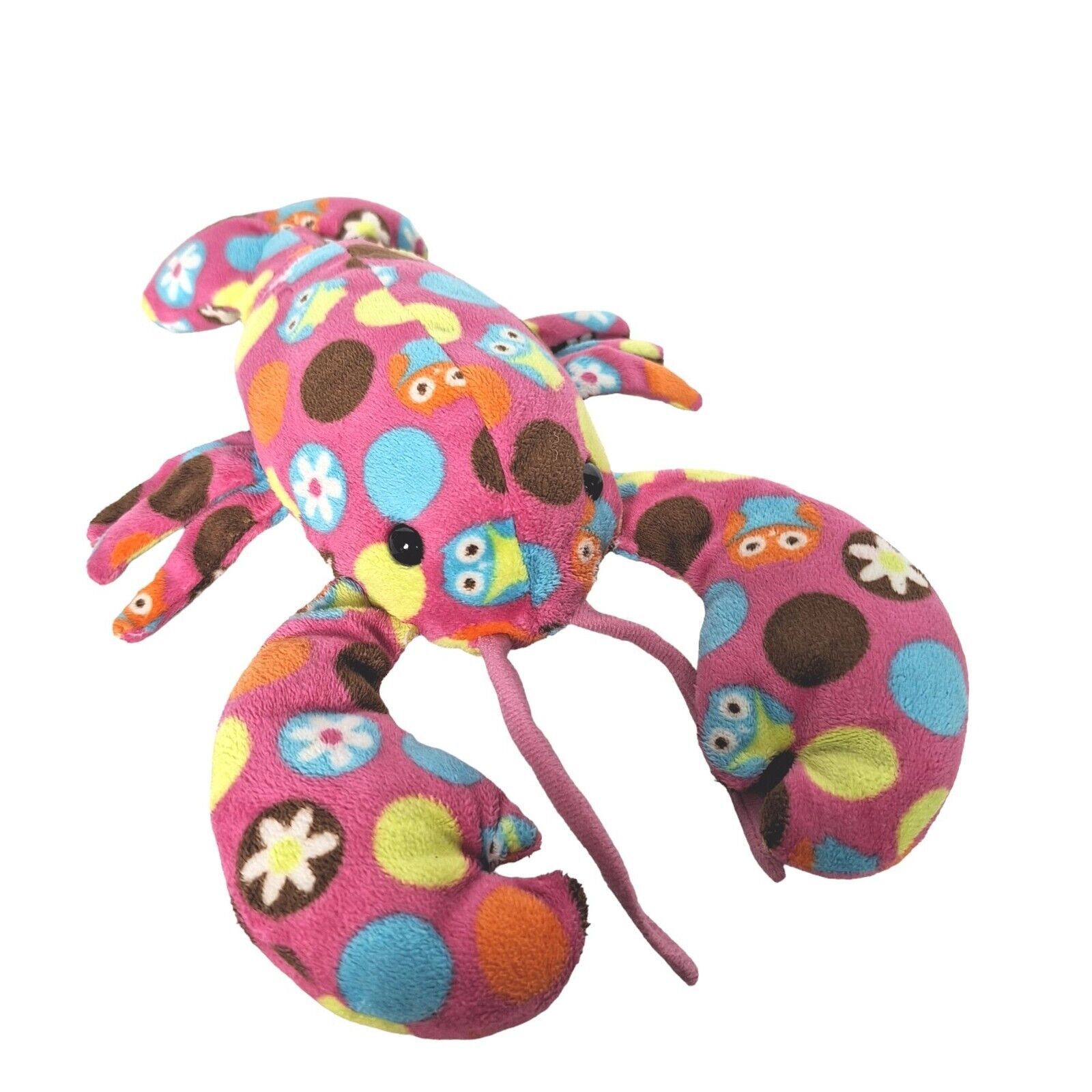 Mary Meyer Owl Floral Print Lobster Crustacean Multicolor Stuffed Animal 10" - $35.43