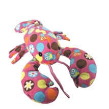 Mary Meyer Owl Floral Print Lobster Crustacean Multicolor Stuffed Animal 10&quot; - £27.70 GBP