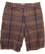 Vans Shorts Mens Size 30 Bermuda Brown Plaid Flat Front Pockets Skate Pu... - £11.73 GBP