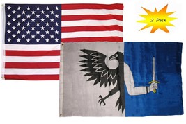 3x5 3x5 Wholesale Set (2 Pack) USA American &amp; Connacht County Ireland Flag Fad - £7.62 GBP