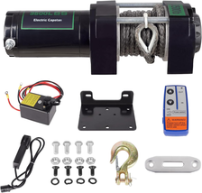 3500 Lbs Nylon Rope Electric Winch Kit with Wireless Remote and Corded Control f - £200.24 GBP