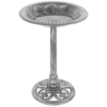 Outdoor Weather Resistant Polyresin Bird Bath in Rustic Aged Silver Finish - €114,71 EUR