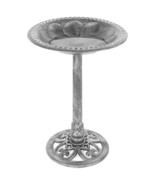 Outdoor Weather Resistant Polyresin Bird Bath in Rustic Aged Silver Finish - €114,71 EUR